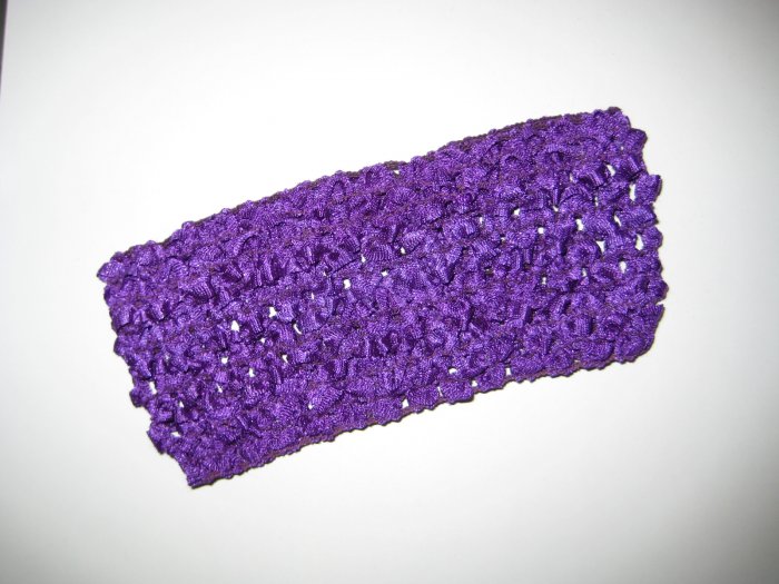 CROCHET HEADBAND *PURPLE* Stretchy Thick