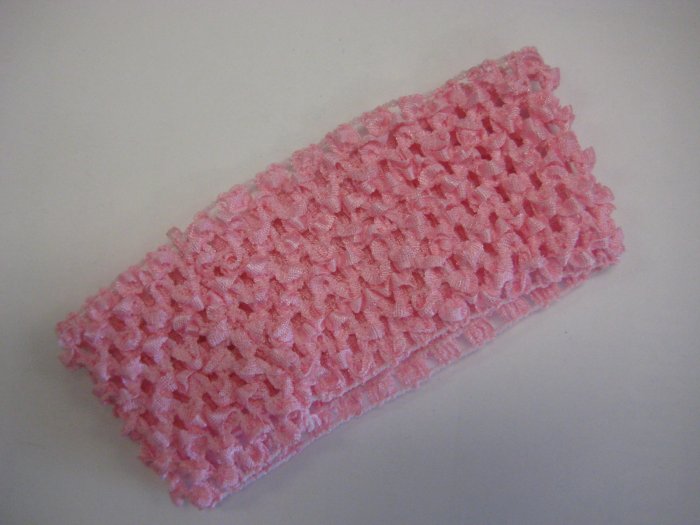 CROCHET HEADBAND *LIGHT PINK* Stretchy Thick