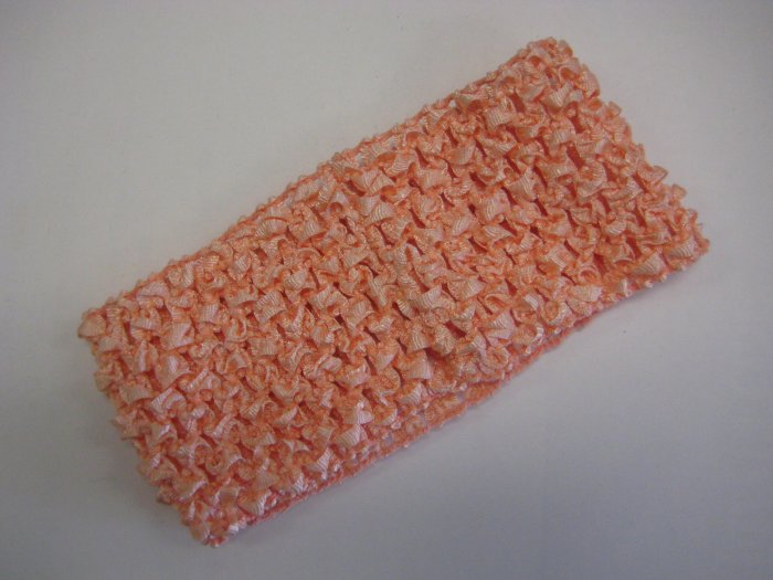 CROCHET HEADBAND *LIGHT ORANGE* Stretchy Thick