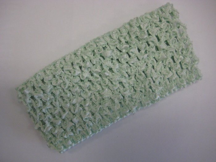 CROCHET HEADBAND *LIGHT GREEN* Stretchy Thick