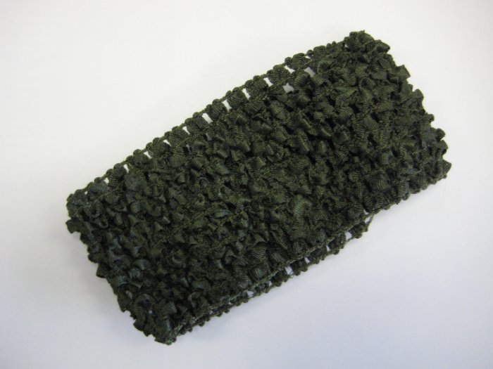 CROCHET HEADBAND *DEEP OLIVE GREEN* Stretchy Thick