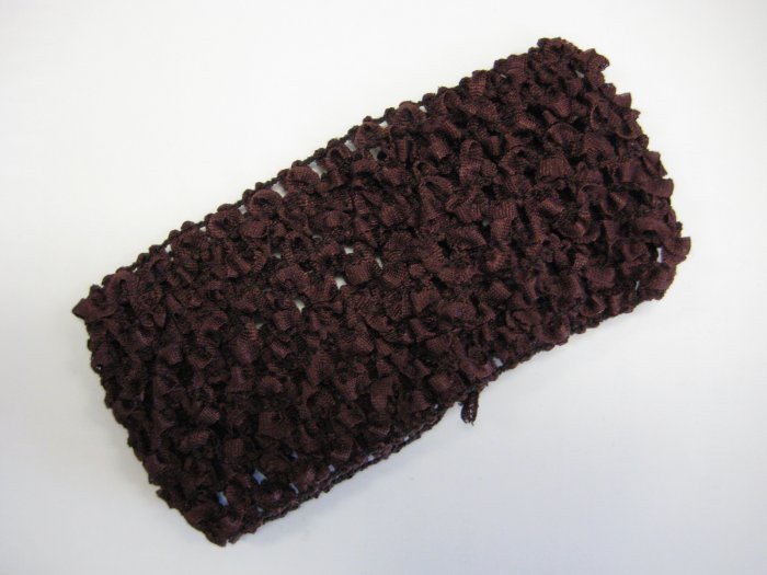 CROCHET HEADBAND *BROWN* Stretchy Thick