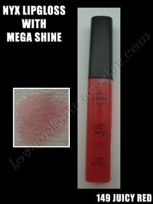   Gloss on Nyx Mega Shine Lip Gloss  149 Juicy Red