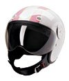 OPEN FACE HELMET 15620 WHITE/PINK STRIPE - XL