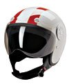 OPEN FACE HELMET 15600 WHITE/RED STRIPE - XL