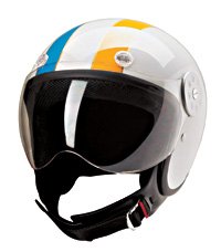 OPEN FACE HELMET 15640 WHITE/MULTI STRIPE - L
