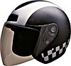 OPEN FACE HELMET 20240 SILVER CHECKERBOARD - L