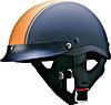 HALF HELMET 100128 MATT ORANGE STRIP - L