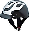 HALF HELMET 100121 CHROME FLAT FLAME - S