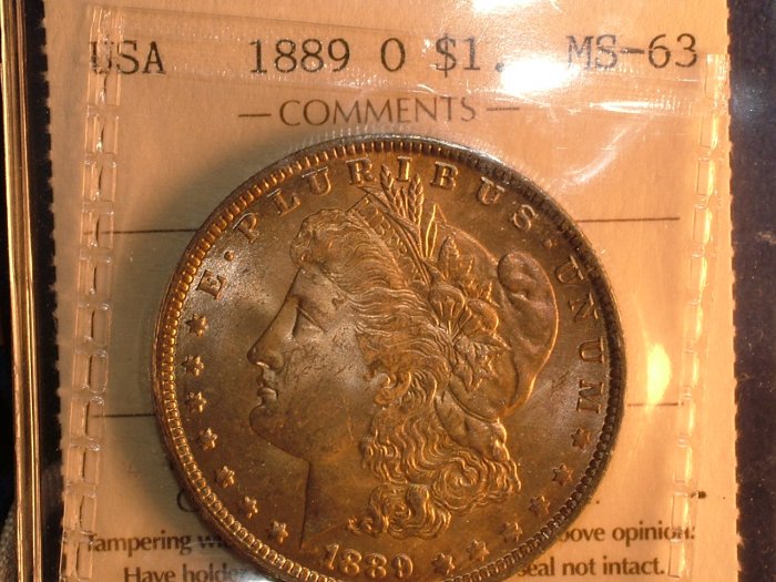 1889 O $1 MORGAN SILVER DOLLAR MS63 ICCS CERTIFIED