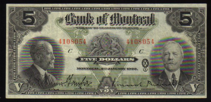 1923 $10 BANK OF MONTREAL LARGE banknote