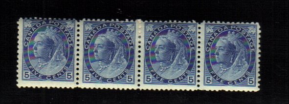 1899 5 cents 4 STAMPS queen victoria MNH / mh canada RARE