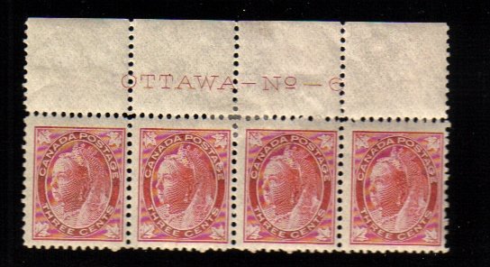 1899 3cents STAMPS Queen Victoria canada #69 PLATE#6