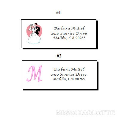 120 Personalized Bridal Shower or Wedding Reception Return Address Labels