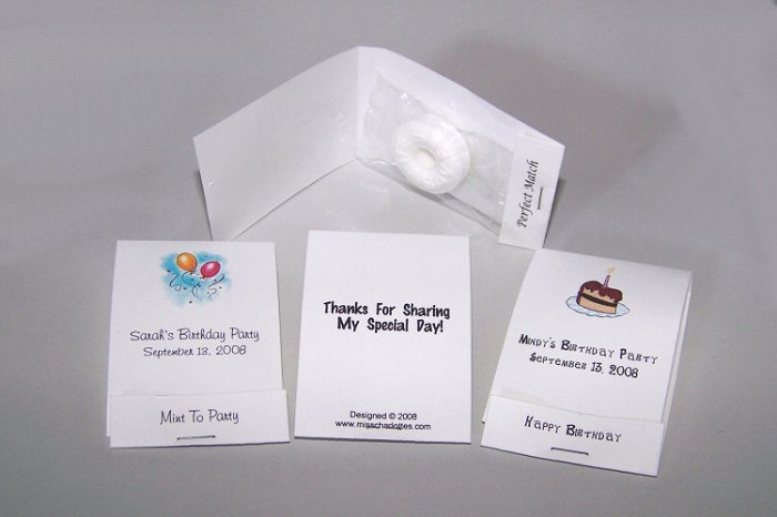 100 Personalized Birthday Party Mintbooks Mintbook Favors