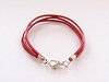 Red Surfer Style Leather Bracelet