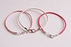 Breast Cancer Awareness Pink and White Leather Bracelet Set