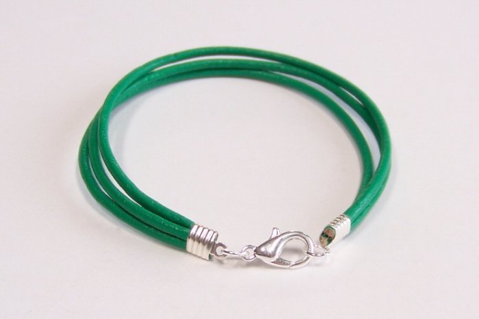 Green Surfer Style Leather Bracelet