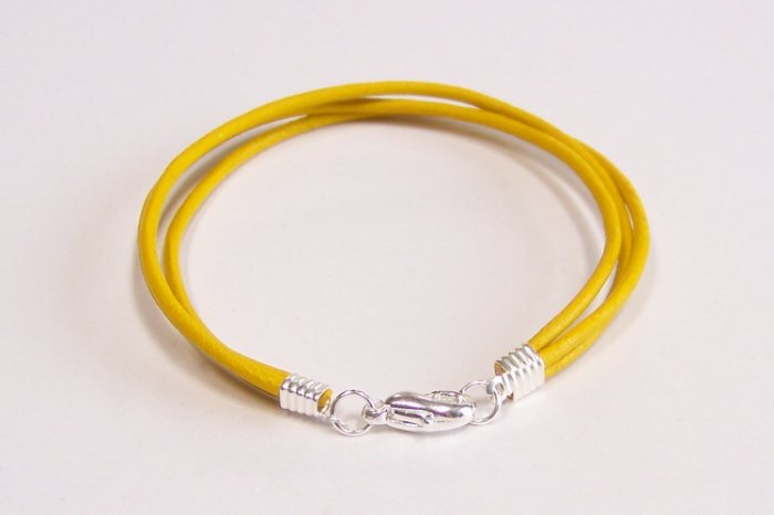 Yellow Surfer Style Leather Bracelet