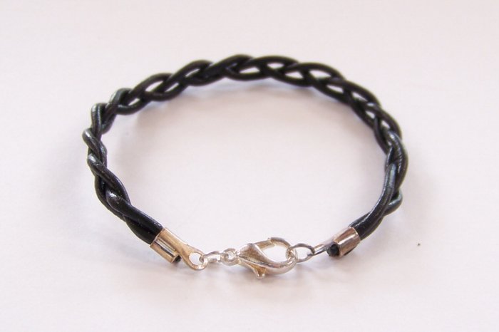 Black Braided Leather Bracelet