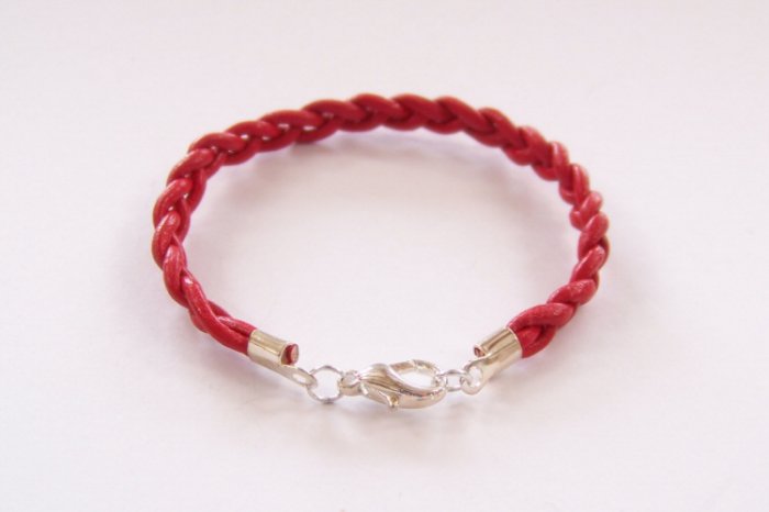 Red Braided Leather Bracelet