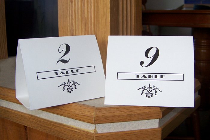 20 Personalized Wedding Tent Style Table Cards Style #1