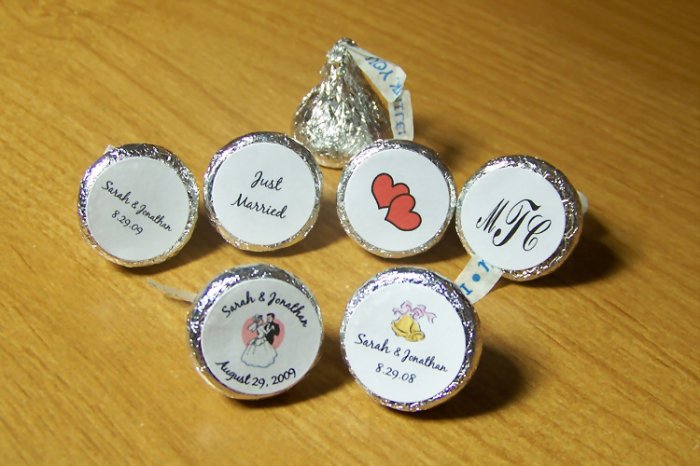 324 Personalized Wedding Hershey Kiss Favor Labels