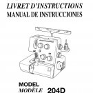 Janome 204D Serger Sewing Machine Manual Pdf