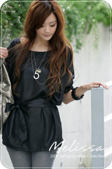 ML 8042 Black silk blouse