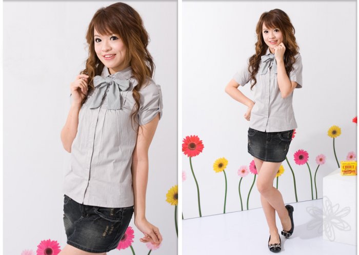 ML 8045 Grey ribbon shirt