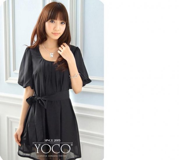 ML 9054 Black chiffon dress