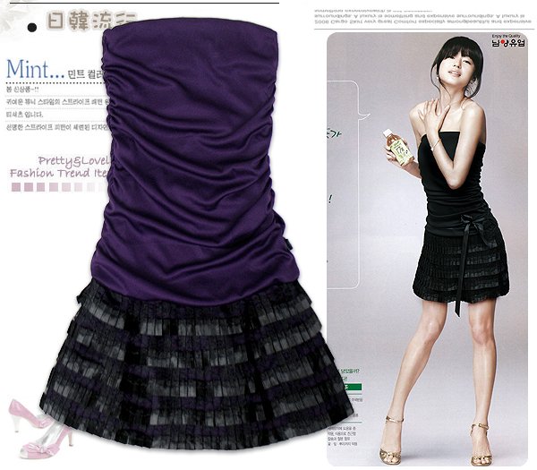 ML 9057 White/purple dinner dress