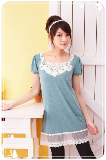 ML 8067 light grey lace top