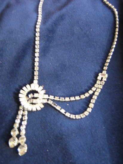 Vintage CORO Rhinestone Necklace Unusual!!