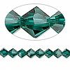 6mm swarovski crystal *emerald* with silver spacer bracelet