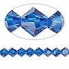 8mm swarovski crystal *capri blue* with gold spacer 7 inch bracelet