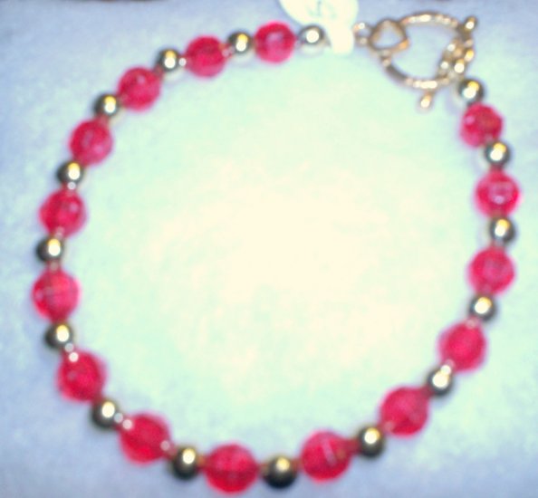 red with silver bracelet