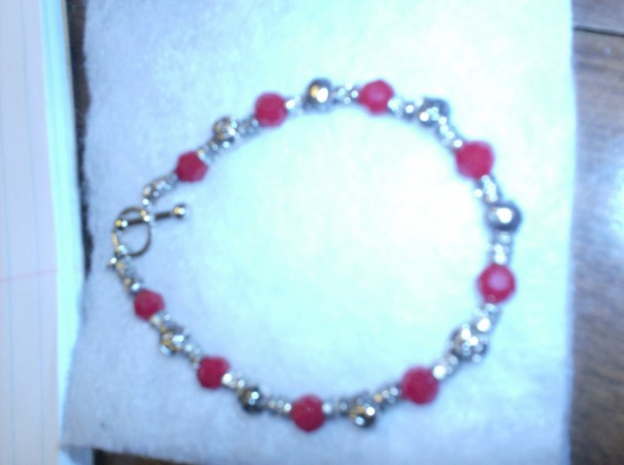 red with rose spacers