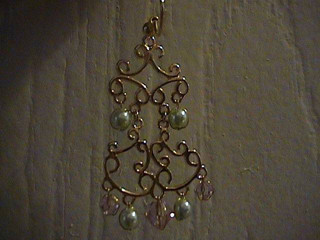 Purple and Blue Chandelier Earings