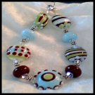 Lampwork Bead and Swarovski Bracelet