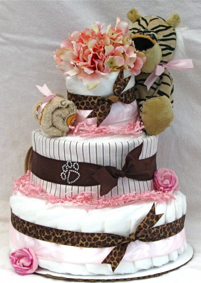 3 Tier Diaper Cake - Tigerlily