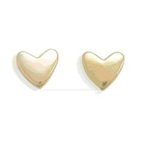 Heart Shape Gold Stud Earrings