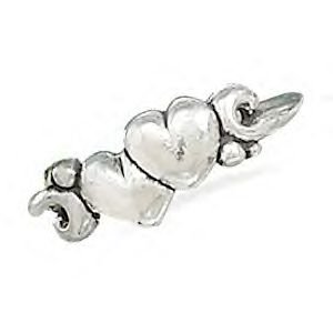Double Hearts and Swirl Design Ring