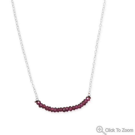Faceted Garnet Bead Necklace - January Birthstone