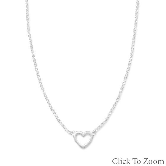Matte Cut Out Heart Necklace