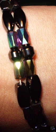 Magnetic hematite multi colored (rainbow/Iris) bracelet men's or woman's