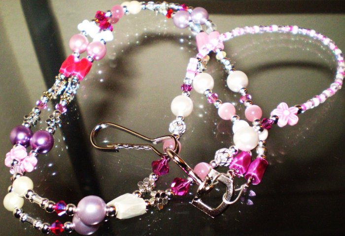 Badge holder, Lanyard...these are beautiful & one of a kind! Custom colors avail.