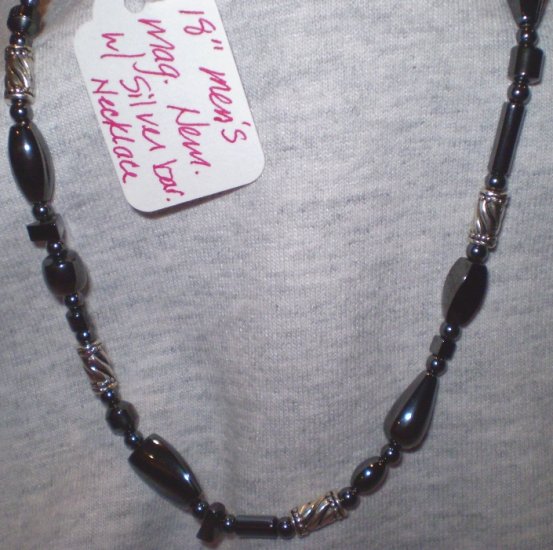 Men's or Women's black hematite necklace