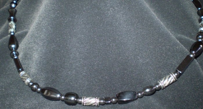 Men's or Women's Black magnetic hematite necklace w/silver! CUSTOM AVAIL