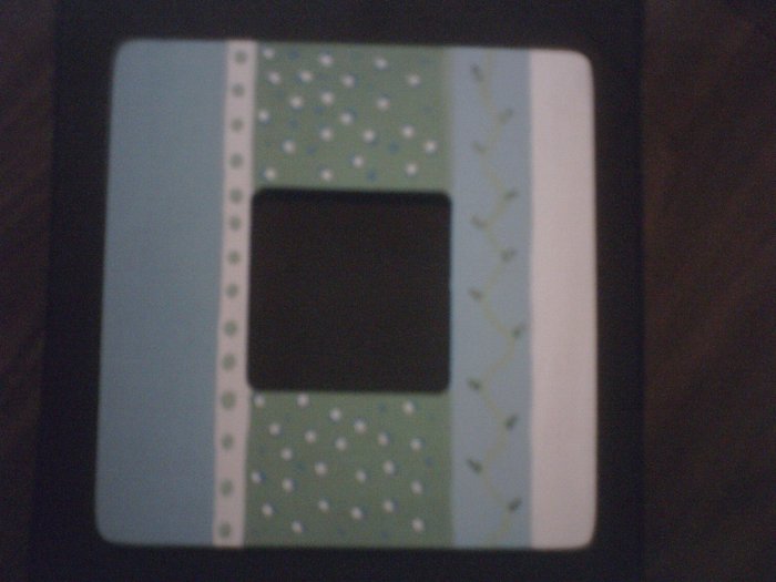 Blue, White, and green Picture Frame.